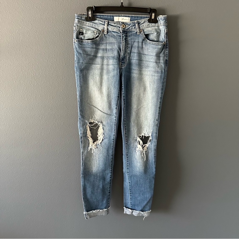 Blue Distressed Women's Jeans